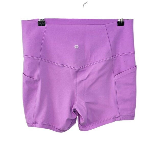 Athleta Salutation Stash 5" Shorts, Purple, Athletic, Size Large - Picture 4 of 8